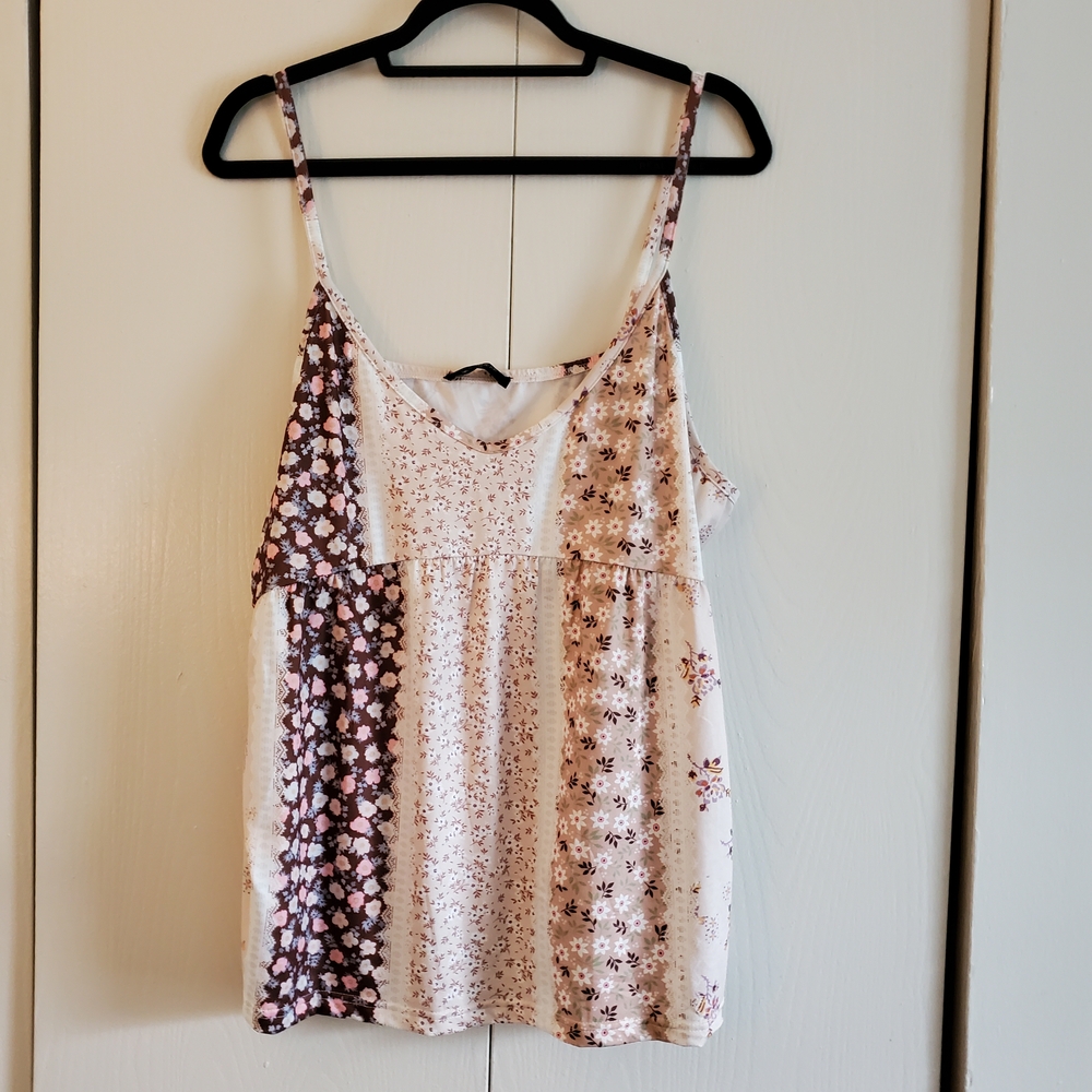 Chic Floral Patchwork Tank Top
